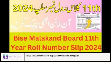 BISE Malakand Roll No slip 2023 Private and Regular