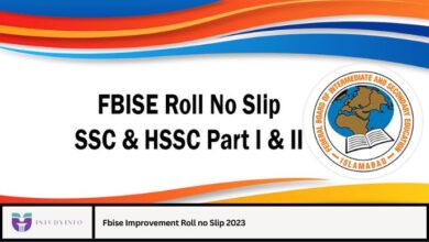 Fbise Improvement Roll no Slip